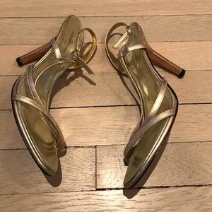 BCBGMaxAzaria Gold Strappy Sandals 6.5B